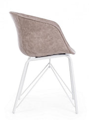 Vintage Chair Eco -Leder Beige White Warhol 59 x 54,5 x 80 cm