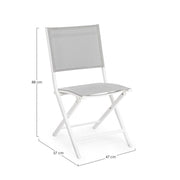 Outdoor -Stuhl in Aluminium White Grey Elin 47x57x H88 cm