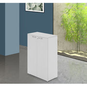 Büroschrank Zwei Türen mit weißem Schloss weiß H129x90x45 cm