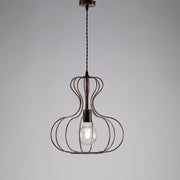 Industrielle Kronleuchter -Suspension in schwarzer Eisen und Kupfer -Urban 35x H40 cm