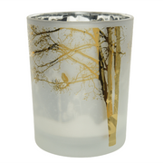 Gold dekorierter Glashalter Ø10 x H 12,5 cm