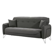 Drei -Seerer -Sofa -Bett in grauer Stoffkrone 215x94x H98 cm