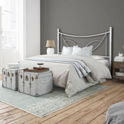 Doppel -Eisenbett mit weißen Tulpeneisenschuhen 166x202x H117 cm