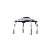 Pavillon Steel Louisiana 3x3 MT mit Schlusse und Polyester -Seitenvorhängen