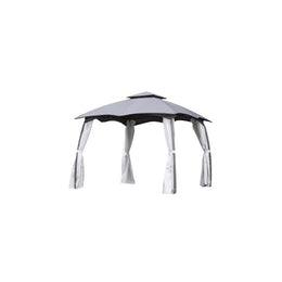 Pavillon Steel Louisiana 3x3 MT mit Schlusse und Polyester -Seitenvorhängen