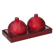 Paket 2 Stücke Candela Paraffine Kugel Red CM Ø7.5H7.5