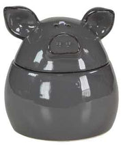 Dunkelgraue Keramikbox Ca-5657 cm. 16,5 x 16,5 h 18