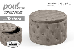 Pouf Retro Tortora -Containeröffnung von 60 cm cm 42 h