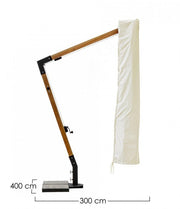 Deckarm Regenschirm in Polyester capua ecru 3x4