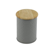Metallglas grauer Holzkappe cmø10h14