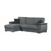 Sofa mit reversibler Halbinsel in Holz und grauem Wacholder 279x123x H60 cm