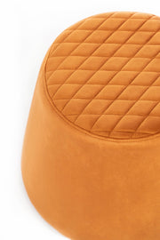 Pouf Velvet Metal Orange 46,5 x 46,5 x H 33 cm