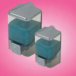 Flüssigseifenspender 1 LT transparent und Chrom 10,5 x 10,5 x 19 cm