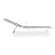 Arente Cot in Stahl und mit weißen Armlehnen 195 cm