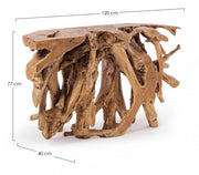 Teakwurzelholzkonsole 120 x 40 x 77 h cm cm