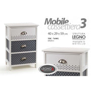 Mehrzweckkiste der Schubladen Küche 3 Holzschubladen 40 x 29 x 59h cm