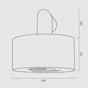 Silberne Edelstahlkurve Kapuze CM Ø60