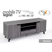 Low TV -Tür Mobile Wengètüren und Regale 140 x 40 x 50 h cm