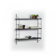 Wall Bookshop 3 Regale Neelix Black CM 60 x 15 x 68 h