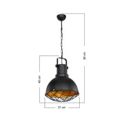 Federlampe Tonya Asz1187 Industriestil Nero Effez