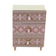 Holzhalter Morfeo Stoff 3 Schubladen CM24X13H34