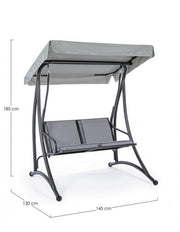 Zwei -Seerer -Stahl -Schaukel -Anthrazitgry 145x120x H185 cm