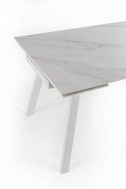 Erweiterbarer Tisch mit Stein -Top White Marble Effect 140/200x80x76H CM