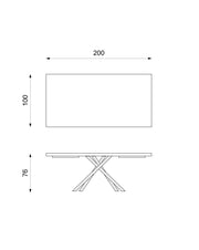 Feste Tabelle 200 x 76 H cm - Spike