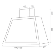 Glatte Garage -aufstrebende Kapuze im silbernen Edelstahl 80 cm