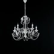 Shabby Stress Damaskus Shabby Eisenleuchter fünf Lichter 63x H65 cm