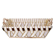 Cesta vimini rechteckig weiß cm46x36h13