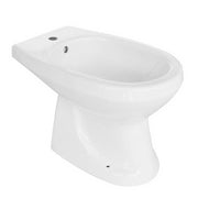 Bidet auf dem Boden in weißem Porzellan mit Farnmotiv