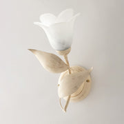 ORIORY ORORIAL IROVERA APPLIQUE Ein weißes Alabaster -Glaslicht 21x H33 cm