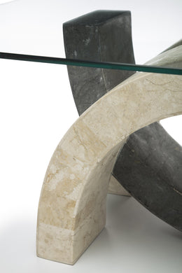 Transparent-Bege-Grigio Tabelle 70 cm x 120 cm H. 41 cm