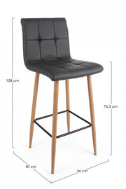 Stuhl in Schopelle Bar Bruce Dunkelgrau