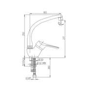 Küchenküche Satinato Dilos 25x18x5 cm