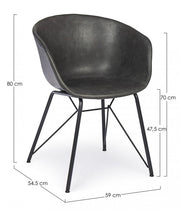 Vintage Chair Eco -Leder Anthrazit Warhol