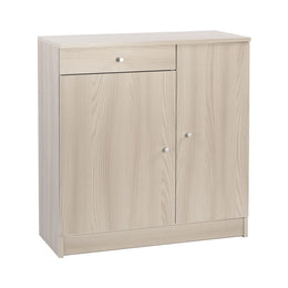 Niedrige Mehrzweckgarderobe Zwei Türen Eine leichte Olmo -Schublade 77x34x H80 cm