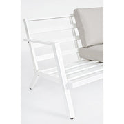 Outdoor Set 4 PCs Wohnzimmer mit weißen Harley -Kissen