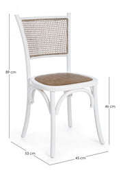 Weißer Holzstuhl rustikaler Stil