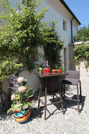 Polyrattan Bar Table Adila Square Walnut 70x70x107h cm