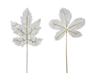 Blume auf Stiel mit Blättern 2 Stile 2 Arsch. L 2 x P 28 x H 72 cm