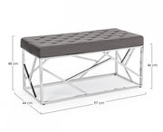 Rayan -Bank in grauem Samt 97x44 cm