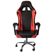 Gaming -Stuhl in rotem und schwarzem Reklinierbüro 64x53x H123/133 cm