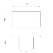 Wechselteer Eichentisch und temperierte Glasbeine 160x76H CM
