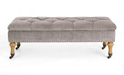 Beige Classic Style Vellut Bench Bank
