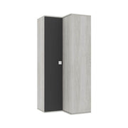 Kleiderschrank 98x96x223H weiße Winkel -Anthrazit