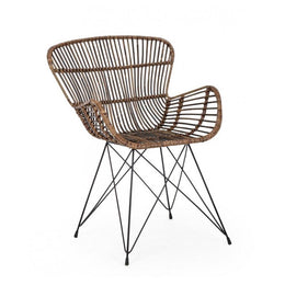 Rustikaler Sessel in Naturfaserventrrus Croco