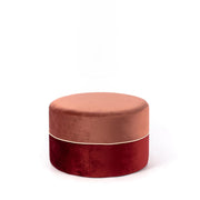 Pouf Velluto Ancient Pink Wood und Burgund CM 62 x 62 x H 39