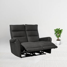 2 -seerer -Sofa mit 2 elektrischen Liedern grauer Nabuk -Effekt 135 x 98 x 109 cm